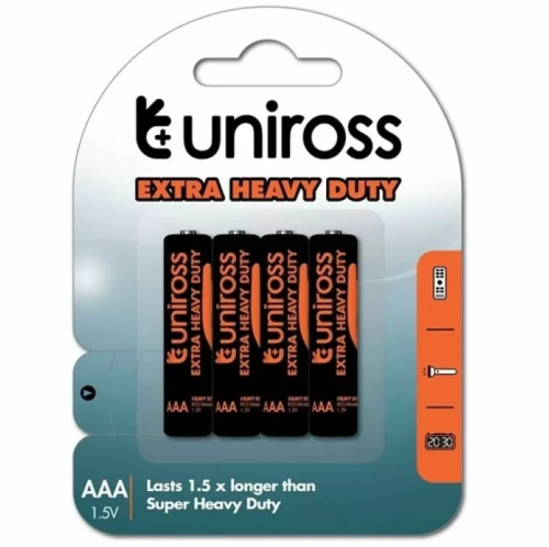 UNIROSS PILA SALINA AAA R03 BLISTER*4