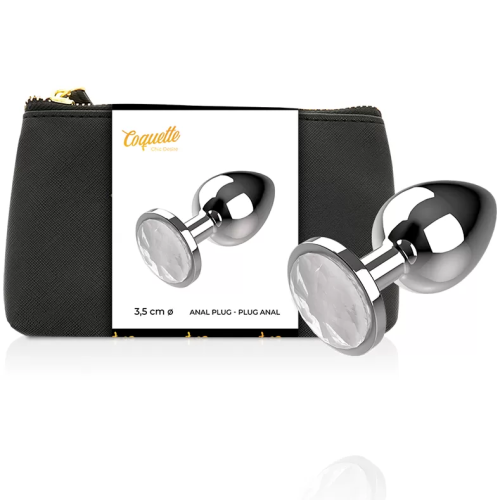 COQUETTE CHIC DESIRE PLUG ANAL DE METAL TALLA M CRISTAL CLEAR 3.5 X 8CM