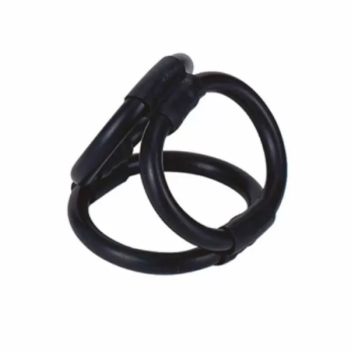 TRI RING COCK ANILLOS PENE Y TESTICULOS NEGRO
